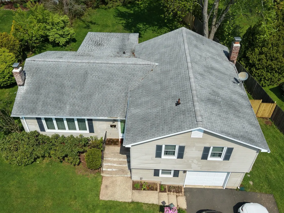 The existing roof before replacement.